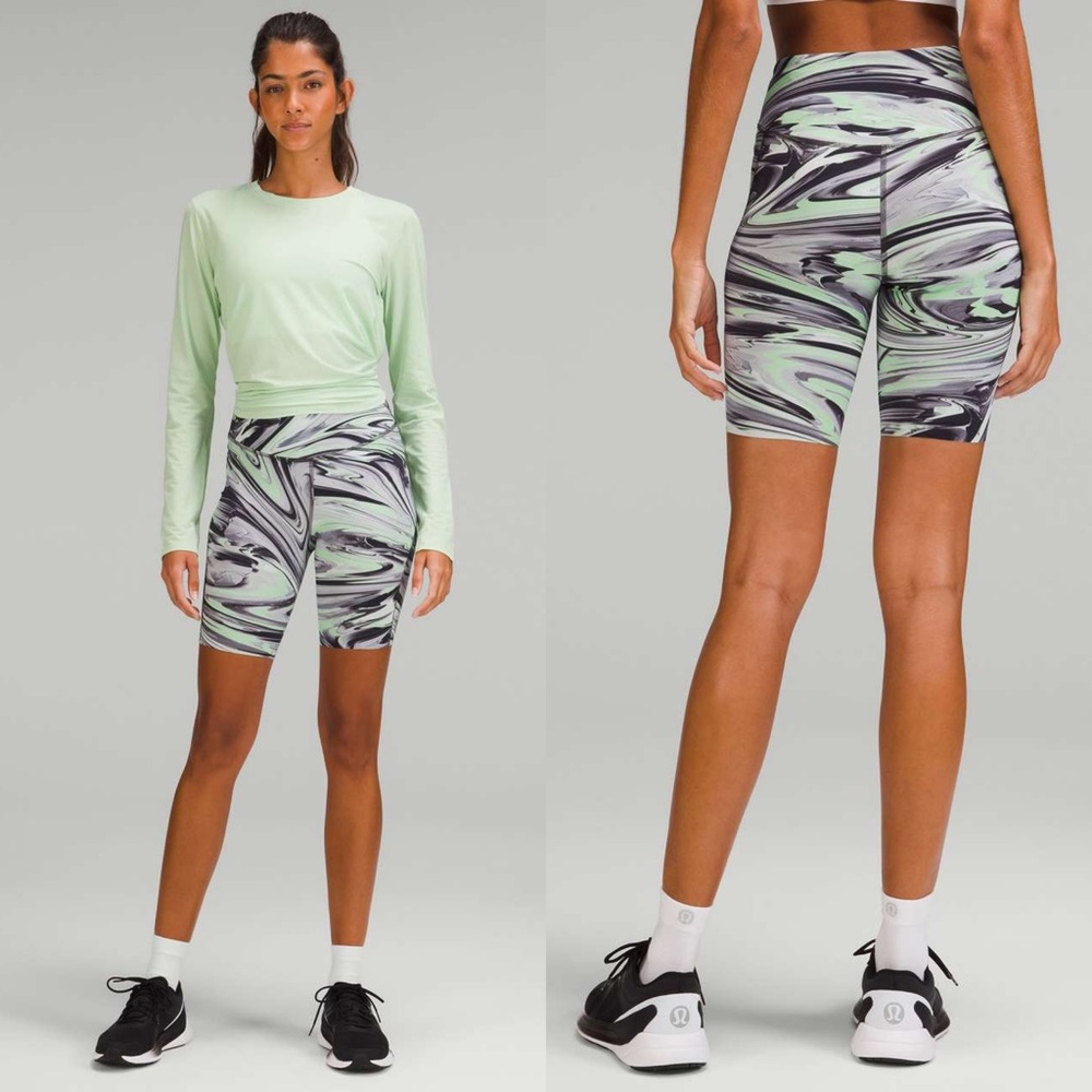 NWT Lululemon‎ Base Pace High-Rise Short 8" Paint Glide Warp Multi Size 8 W7CF8S
